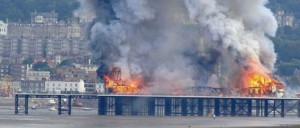 Fire destroyed Historic Pier at Weston-super-Mare (UK)