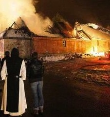 Fire in the Abbey of Saint-Remy Rochefort (Belgium)