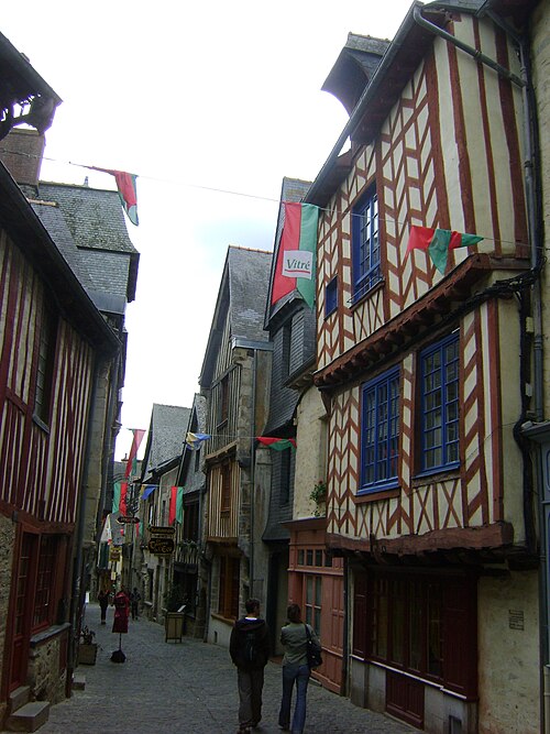Fire in Historic Center in Bretagne (France)