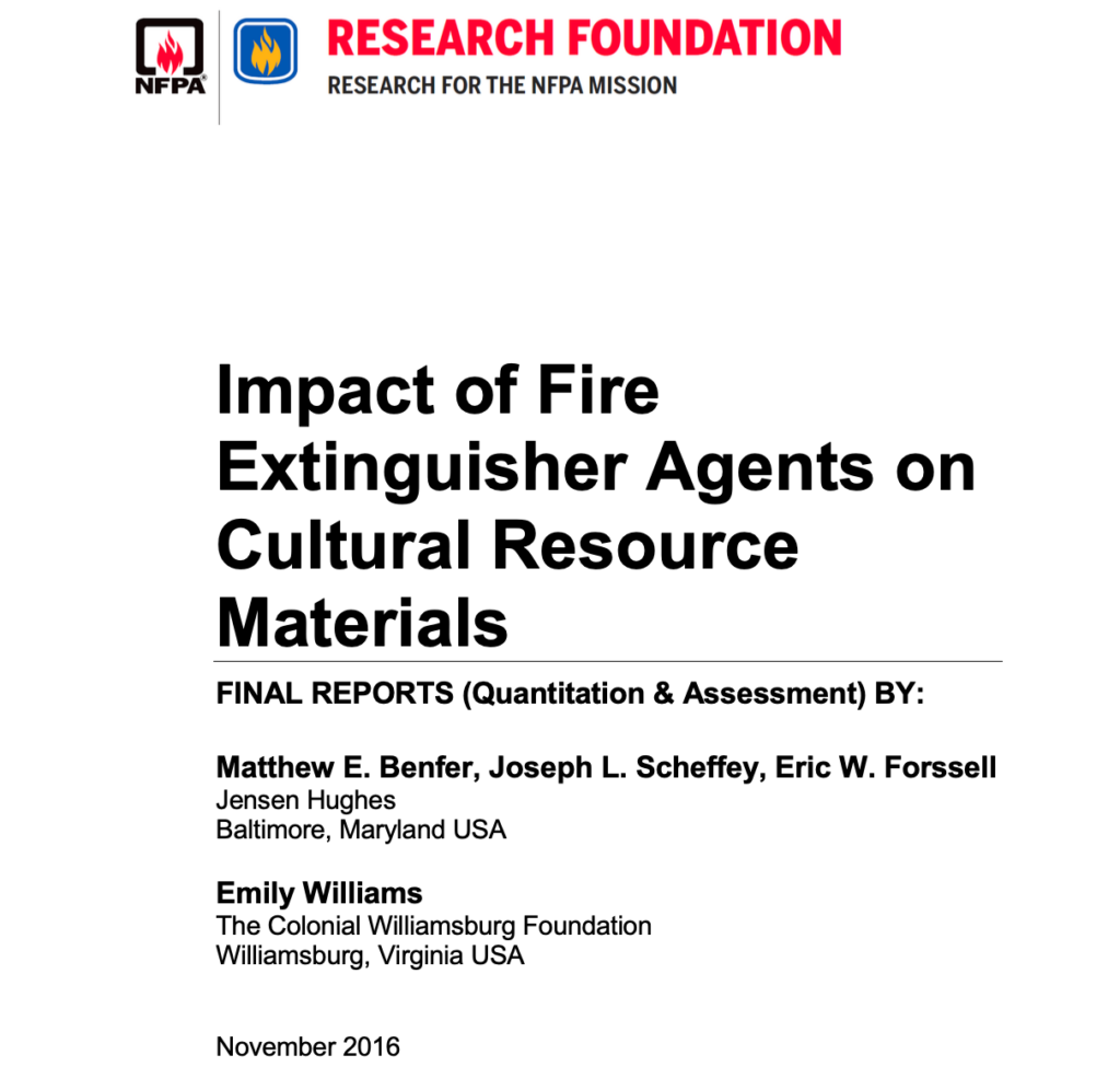 Fire Extinguishers Agents: Which Impact on Cultural Heritage Materials?