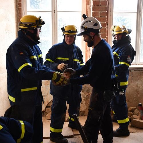 KulturGutRetter CHRU team during the first full-scale exercise at Demerthin Castle (25-28 Sep 2024), simulating earthquake damage assessment.