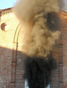 Fire in Church During Renovation Works in Lucca (Italy)